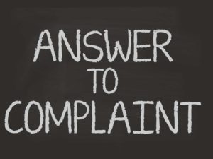 answer to complaint