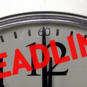 A clock indicates that a court deadline looms
